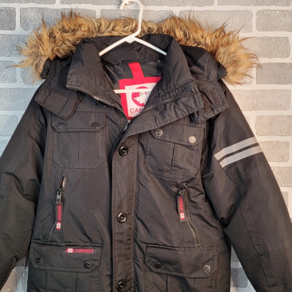 Canada Weather Gear Winter Cold Weather Faux Fur Trim Hooded Parka Coat L - Picture 4 of 15